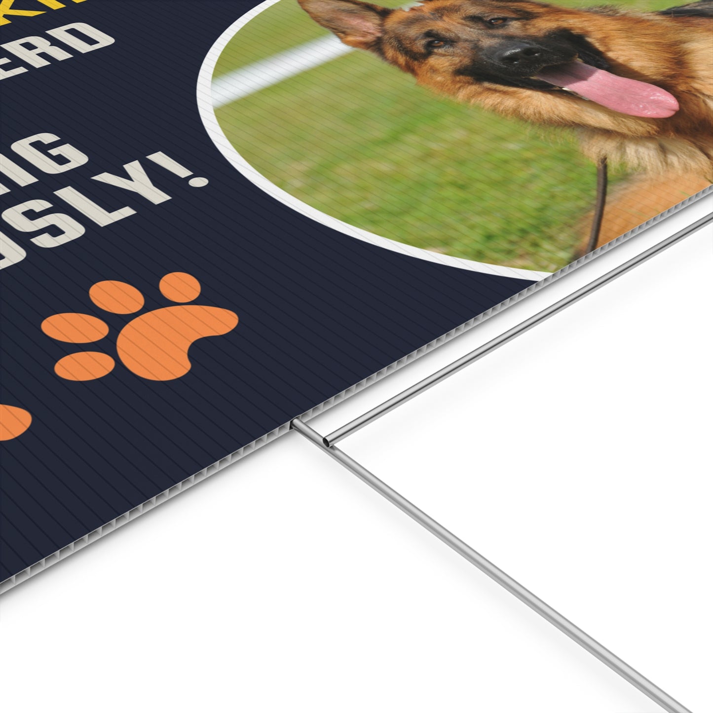 German Shepherd Dog Alert Yard Sign - Keep Walking—My Shepherd Takes Guarding Seriously