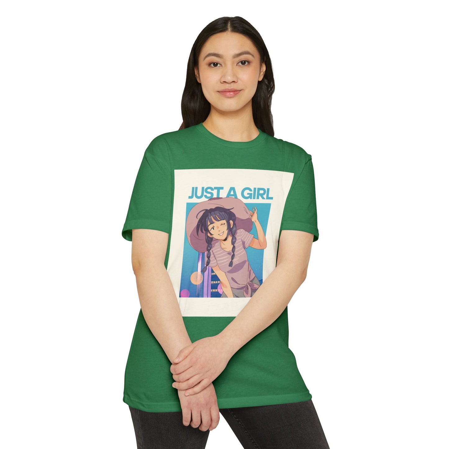 Just A Girl Graphic T-Shirt, Cute Casual Tee for Women, Summer Fashion, Anime Lover Gift, Everyday Wear