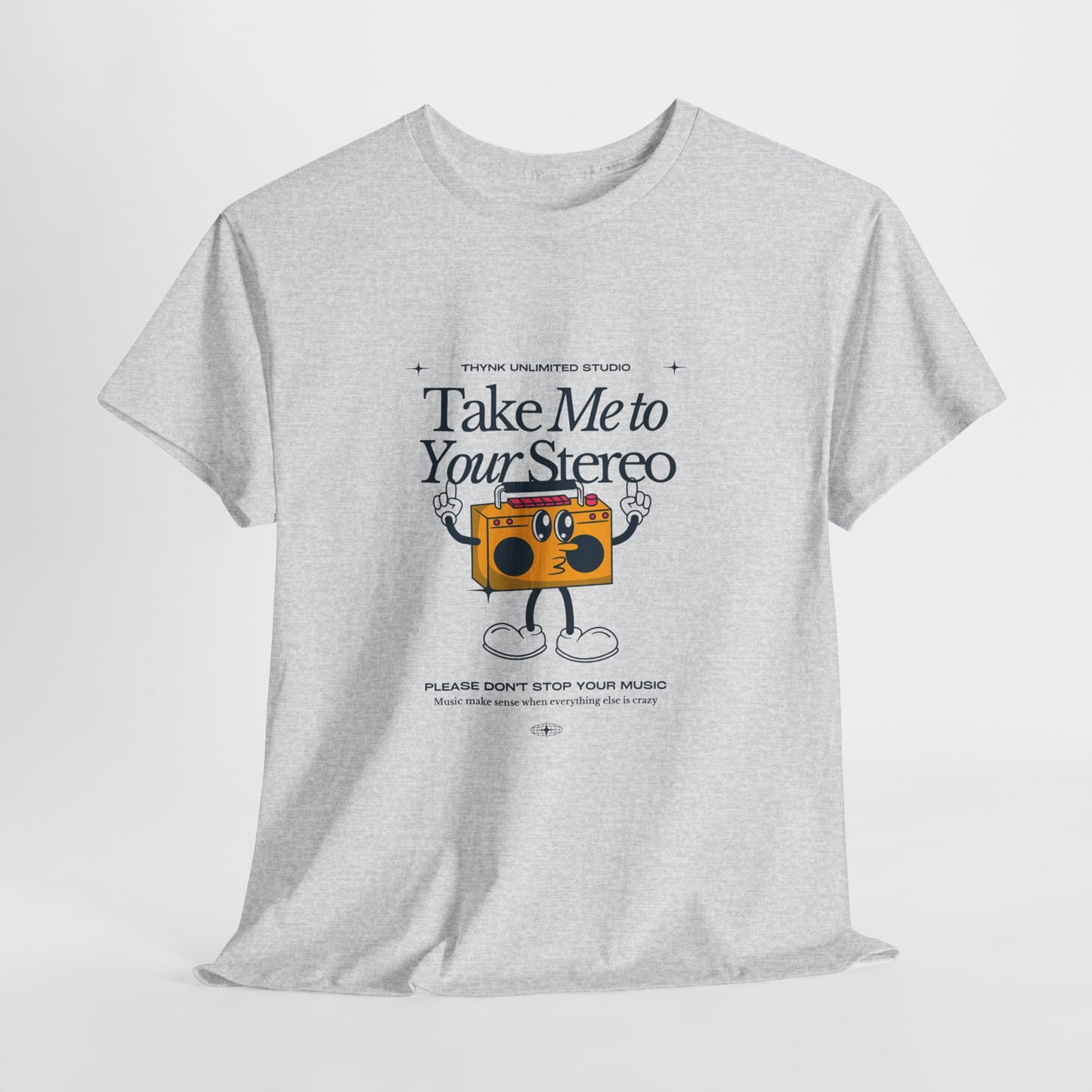 Retro Music Lover Tee - Take Me To Your Stereo, Vintage Style Shirt, Graphic T-Shirt, Unisex Cotton Top, Perfect Gift for Musicians, Summer Outfit