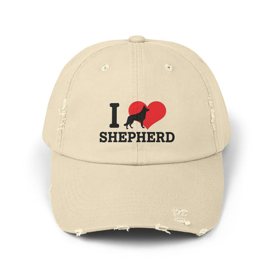 I Love German Shepherd Distressed Cap - Dog Lovers Gift