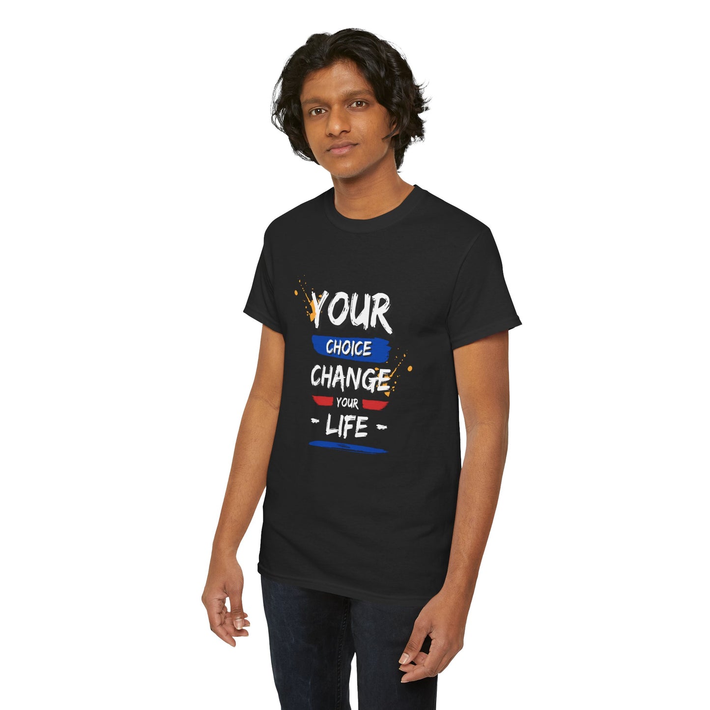 Inspirational Quote Unisex Heavy Cotton Tee - "Your Choice Change For Life", Motivational Shirt, Casual Wear, Gift Idea, Everyday Comfort