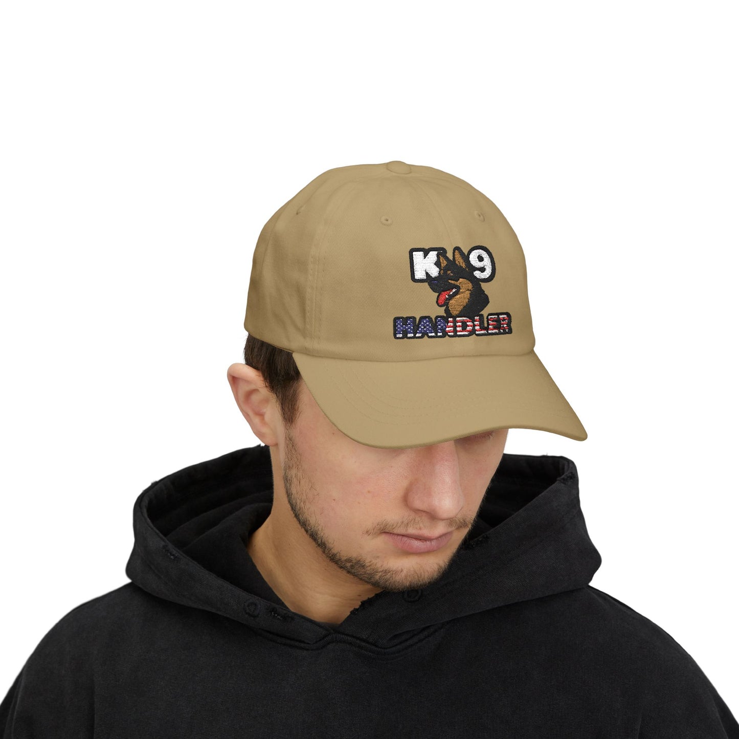 Embroidered K9 Handler Classic Dad Cap Featuring a German Shepherd