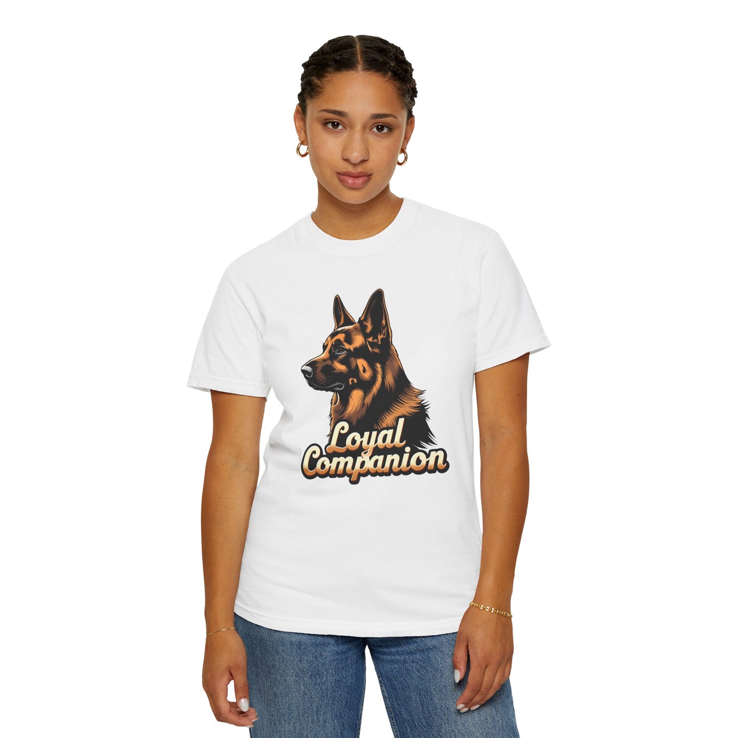 Loyal Companion German Shepherd Lover T-Shirt | Garment-Dyed Unisex Tee for Dog Enthusiasts, Dog Lovers, Gift for Dog Owners, Casual Wear