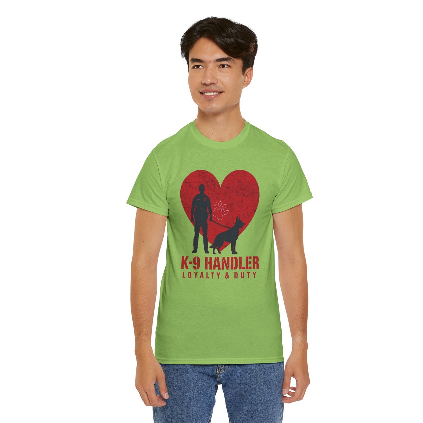 K-9 Handler Heavy Cotton Tee - Loyalty & Duty Shirt, Dog Lover Gift