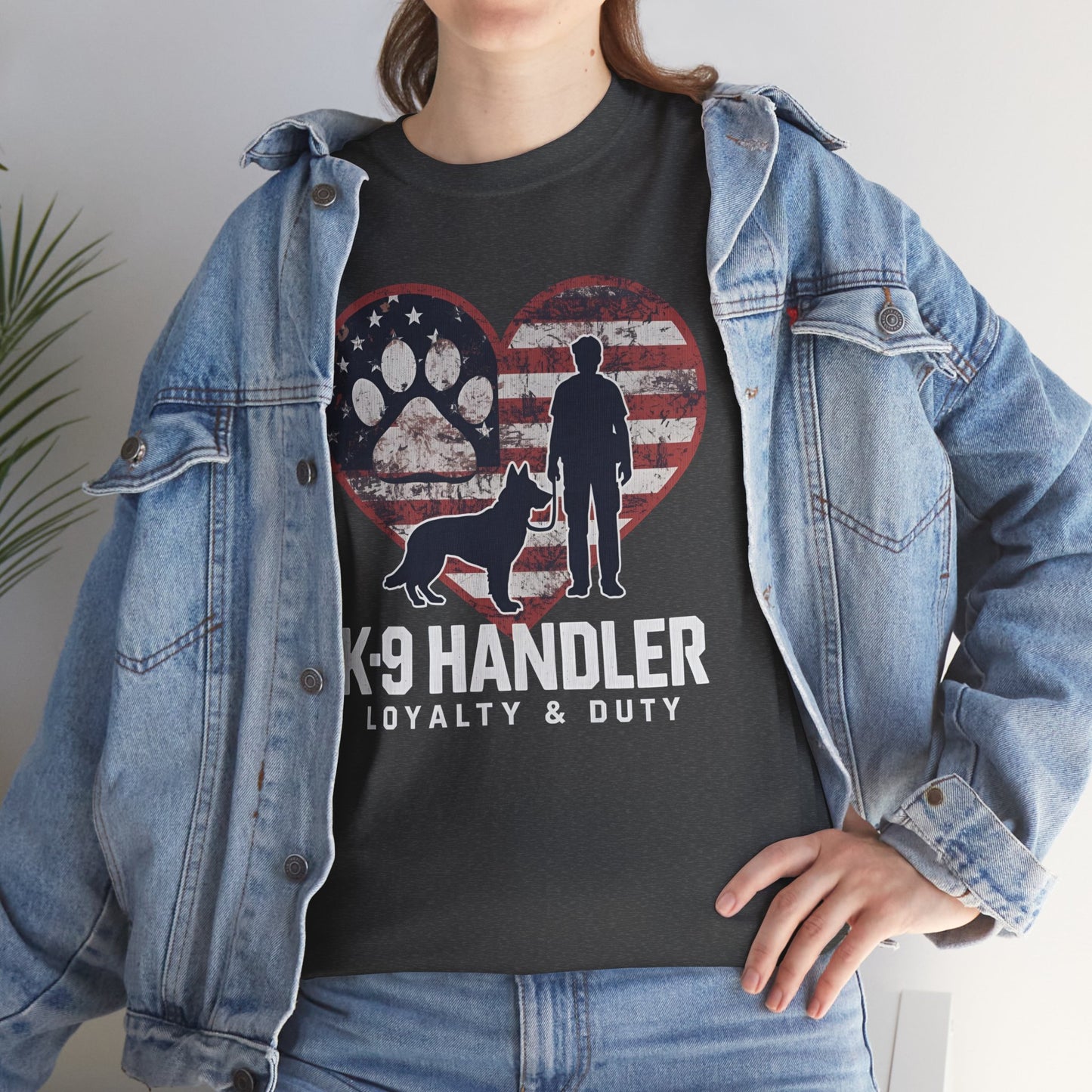 K-9 Handler Heart Tee | Loyalty & Duty T-Shirt | Dog Lover Gift, Police Support Shirt