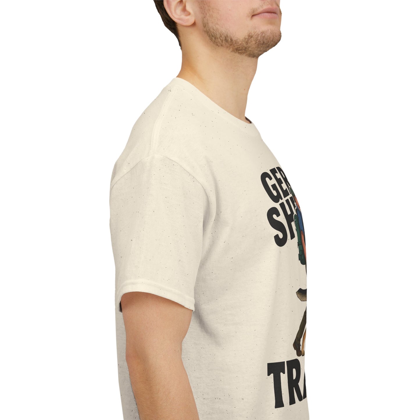 German Shepherd Trainer Tee - Man Holding a German Shepherd | Dog Lover Gift