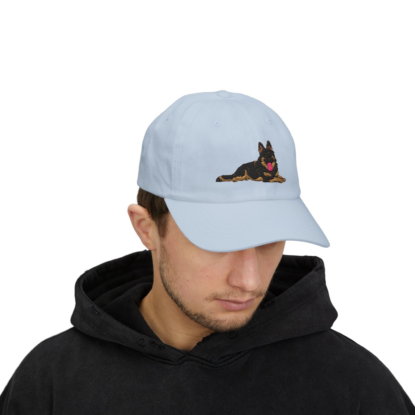 Classic Dad Cap Featuring a Giant Old Fashioned Working Line German Shepherd Embroidered Design