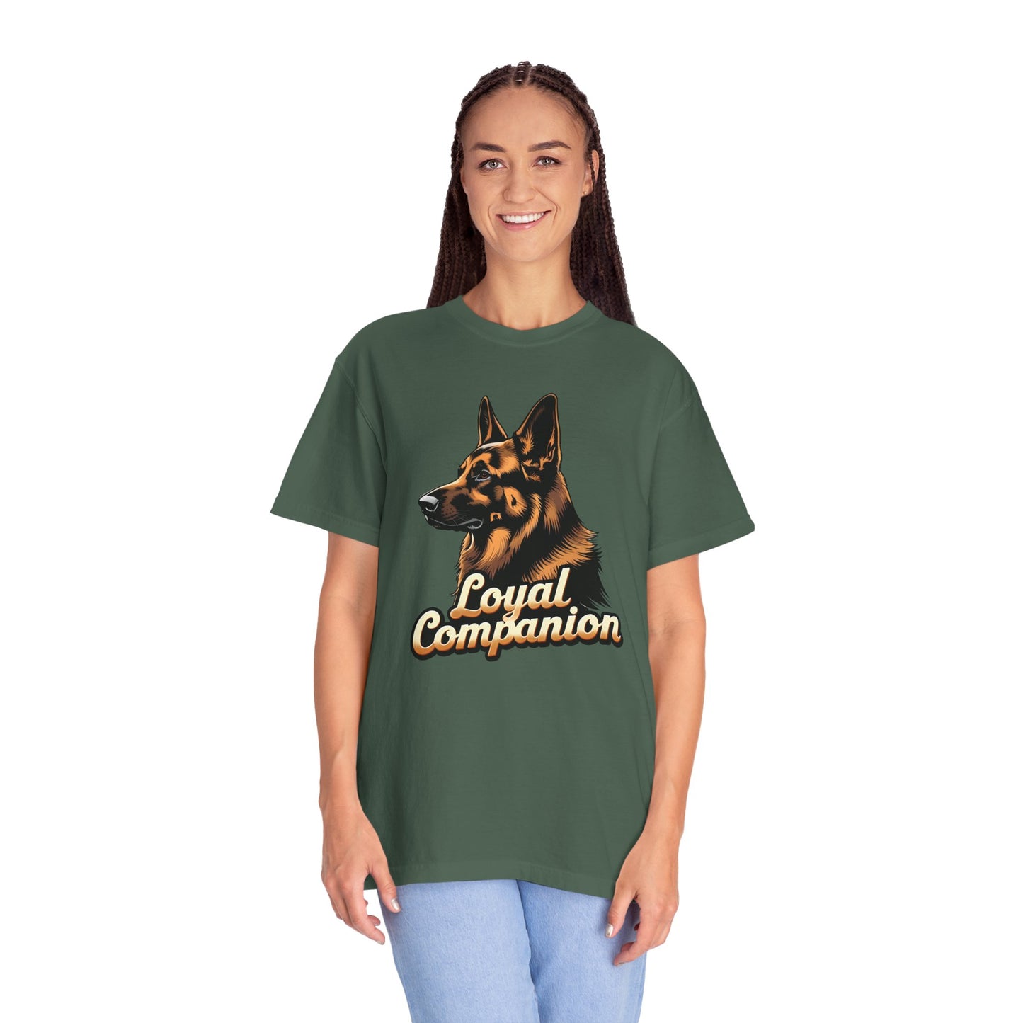 Loyal Companion German Shepherd Lover T-Shirt | Garment-Dyed Unisex Tee for Dog Enthusiasts, Dog Lovers, Gift for Dog Owners, Casual Wear