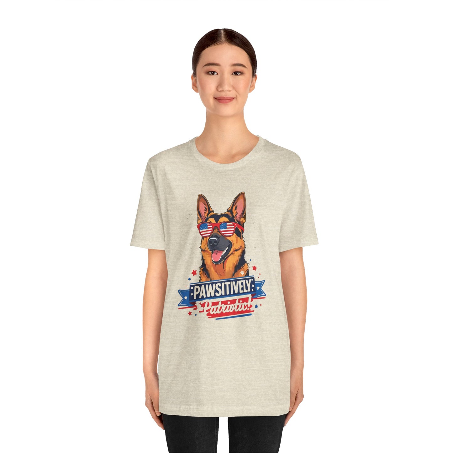 Pawsitively Patriotic German Shepherd Dog Tee, Unisex T-Shirt, Perfect for Summer Celebrations, Pet Lovers Gift, 4th of July Apparel