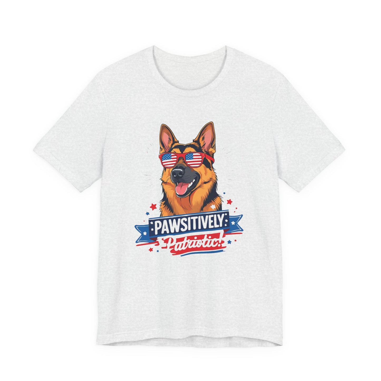 Pawsitively Patriotic German Shepherd Dog Tee, Unisex T-Shirt, Perfect for Summer Celebrations, Pet Lovers Gift, 4th of July Apparel