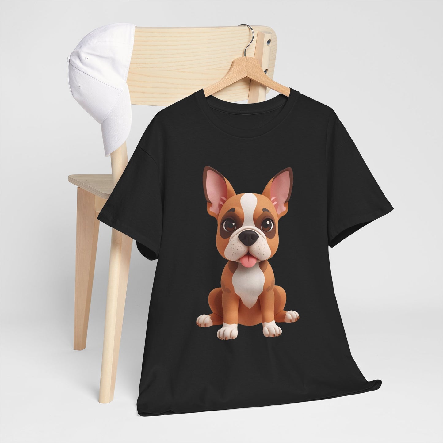 Cute 3D French Bulldog T-Shirt Unisex Heavy Cotton Tee, Dog Lover Gift