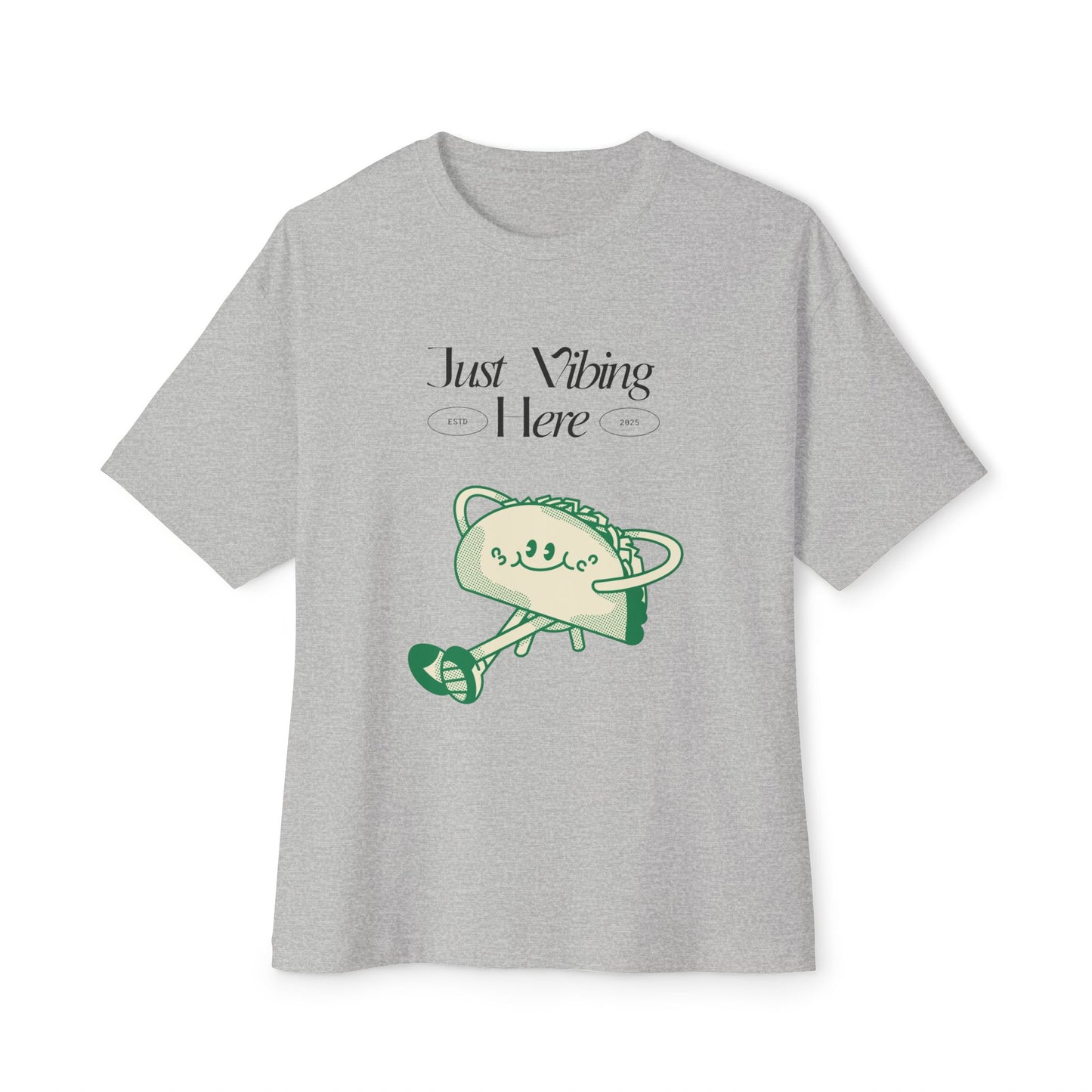 Just Vibing Here Unisex Oversized Tee, Casual Graphic Top, Everyday Wear, Comfortable Summer Shirt, Unique Gift Idea, Relaxed Fit Tee