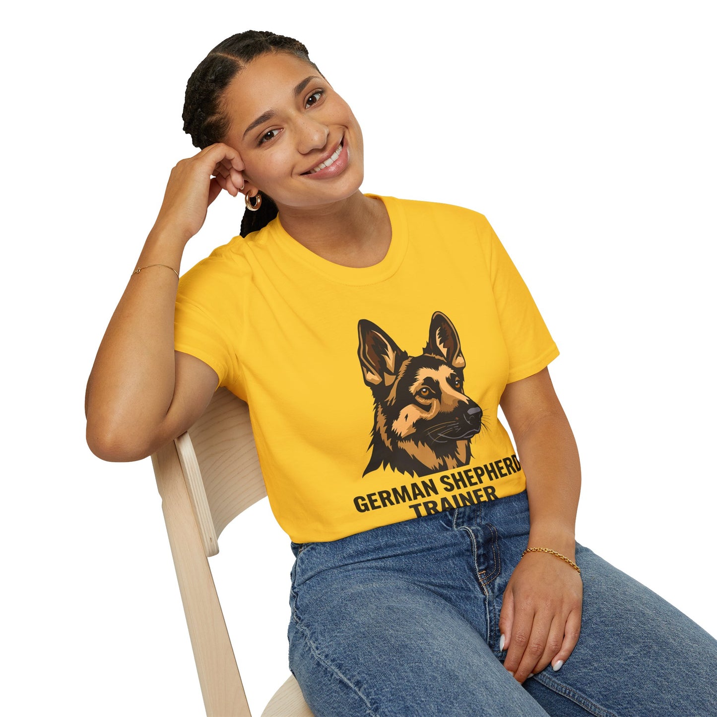 German Shepherd Trainer Unisex Softstyle T-Shirt, Dog Lover Gift, Pet Trainer Apparel