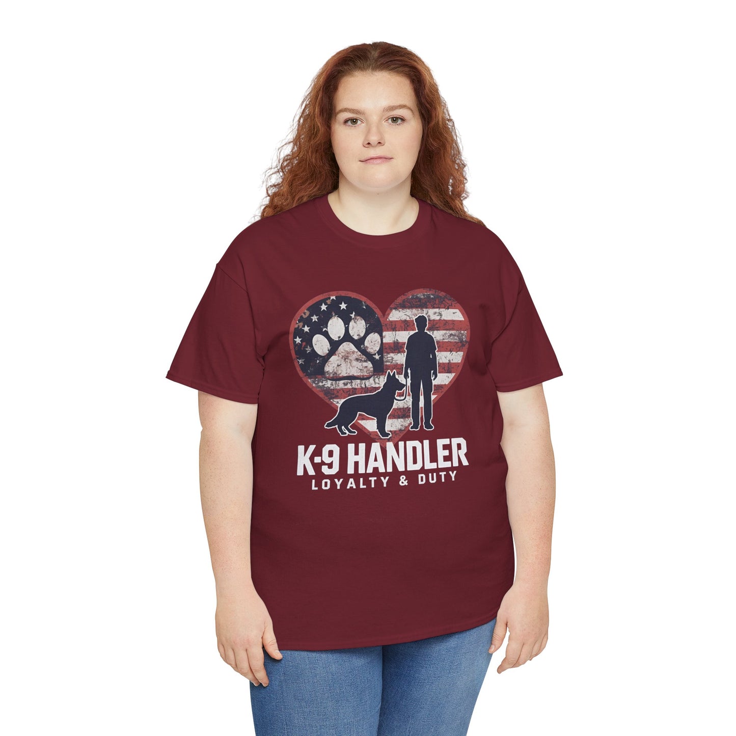 K-9 Handler Heart Tee | Loyalty & Duty T-Shirt | Dog Lover Gift, Police Support Shirt