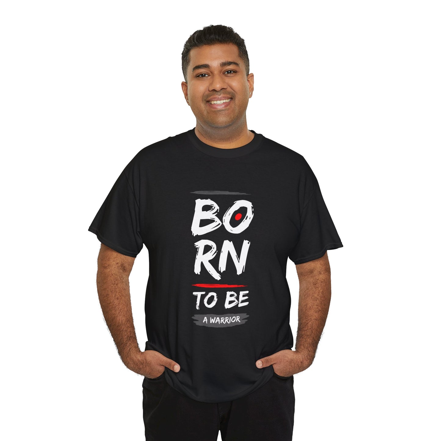 Born to Be a Warrior Unisex Heavy Cotton Tee, Inspirational Shirt for Veterans, Motivational Gift, Fitness Apparel, Casual Wear