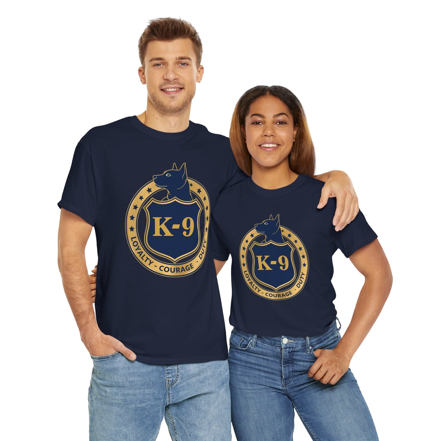 K-9 Police Unisex Heavy Cotton Tee - Loyalty Courage Duty | Dog Lover Gift, Law Enforcement Apparel, Dog Training Shirt