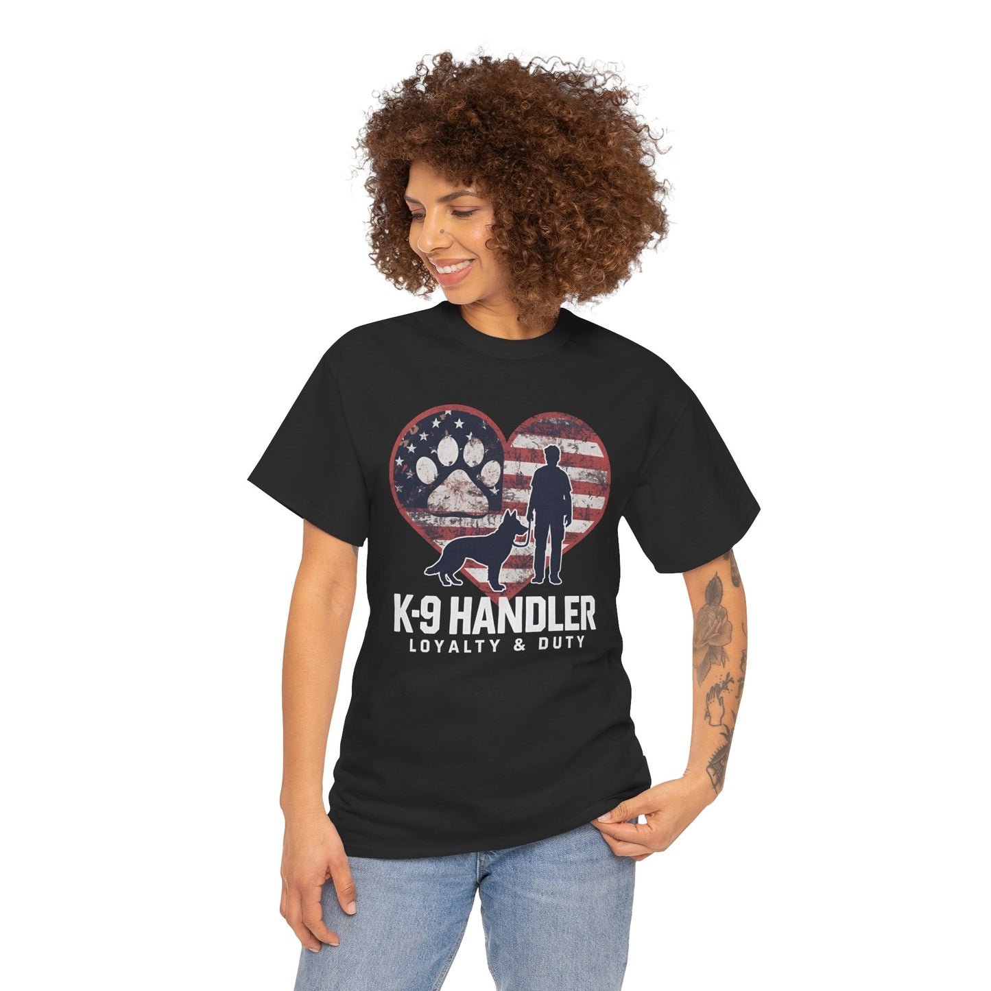 K-9 Handler Heart Tee | Loyalty & Duty T-Shirt | Dog Lover Gift, Police Support Shirt