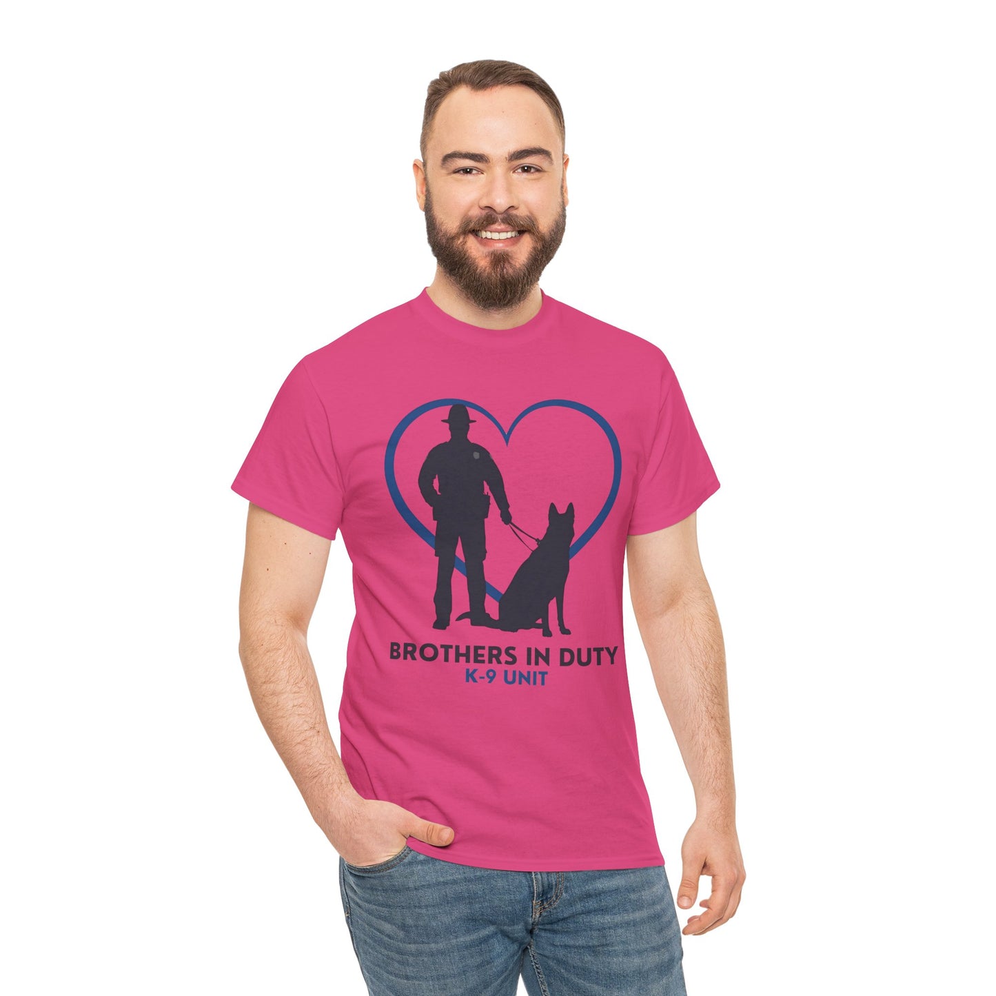 Heartfelt K-9 Unit Tee - Brothers In Duty | Police Officer Gift, Dog Lover Shirt, Law Enforcement Apparel