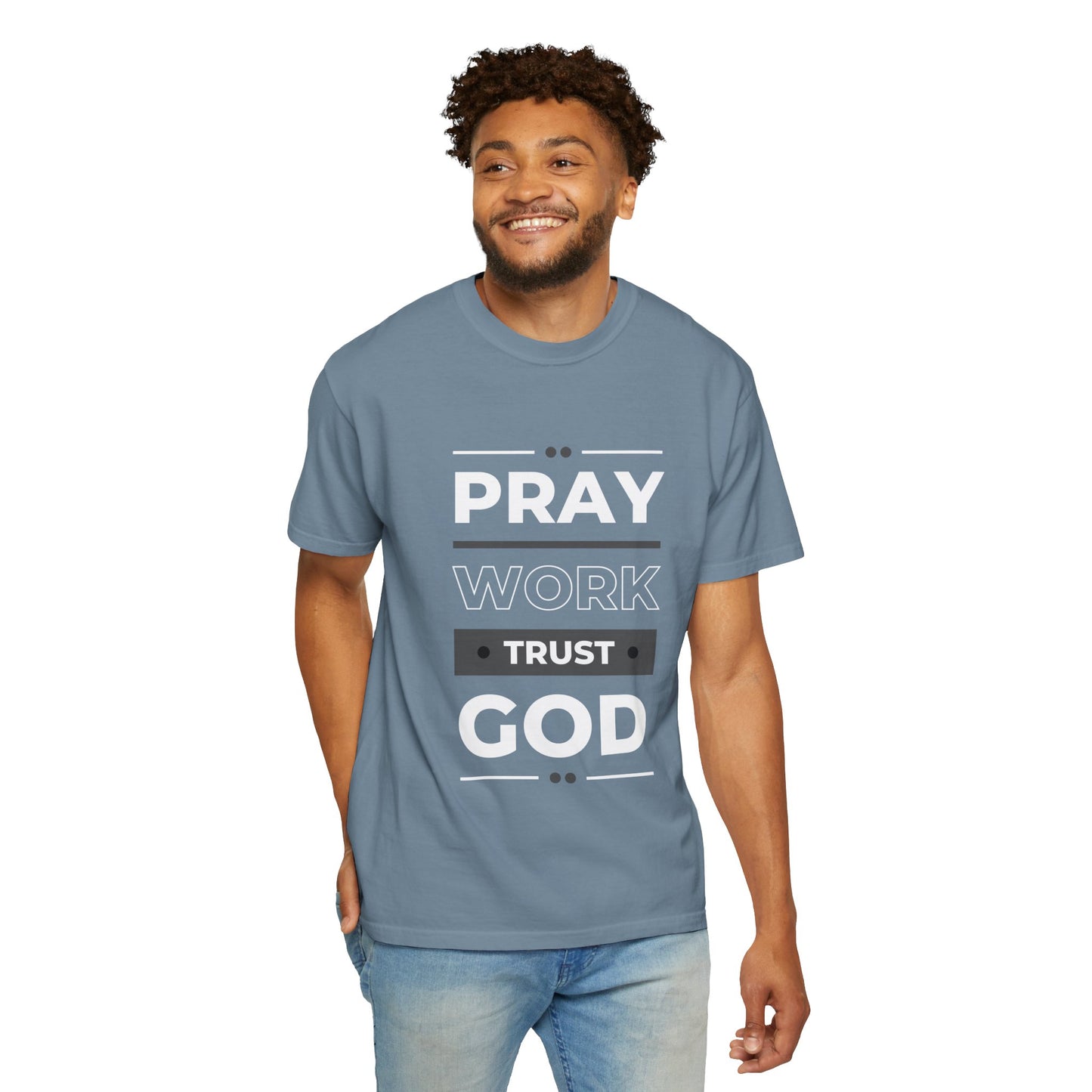 Faith-Inspired Garment-Dyed T-shirt, Inspirational Tee, God Trust Shirt, Religious Apparel, Motivational Gift, Unisex Fashion