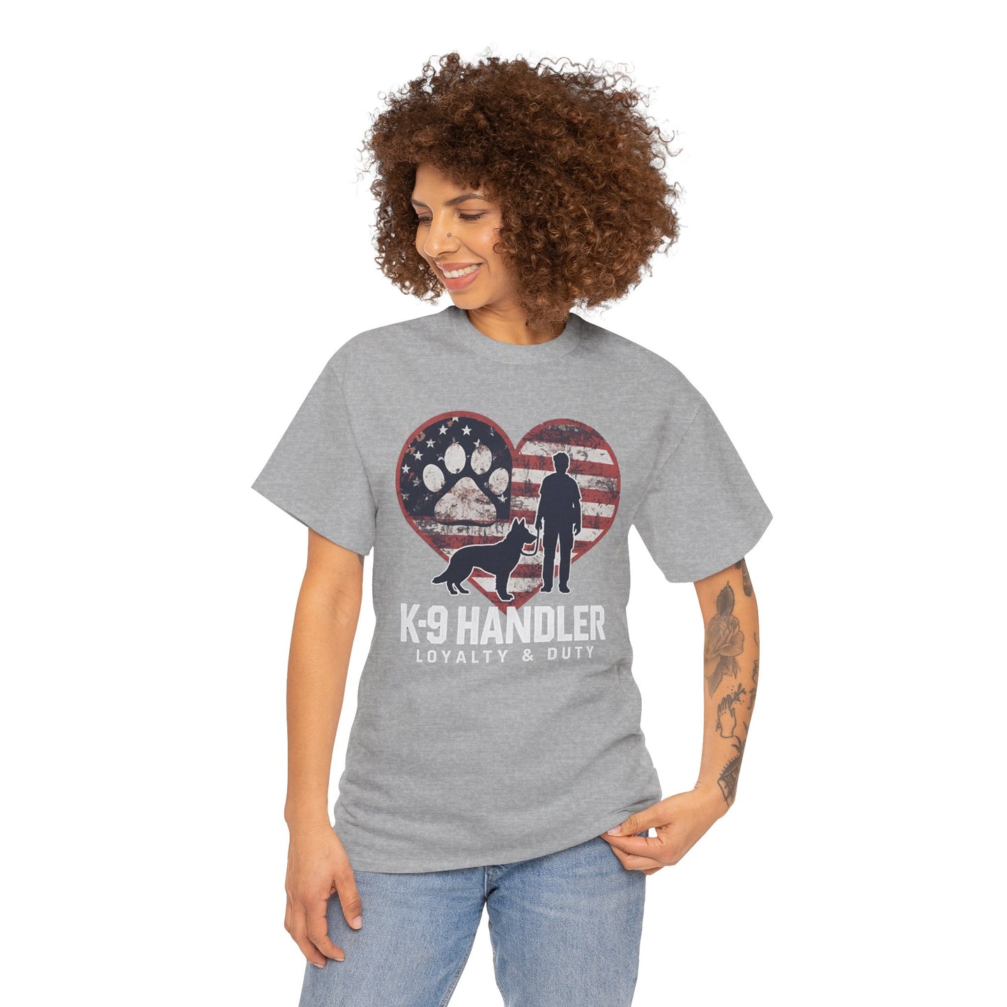K-9 Handler Heart Tee | Loyalty & Duty T-Shirt | Dog Lover Gift, Police Support Shirt
