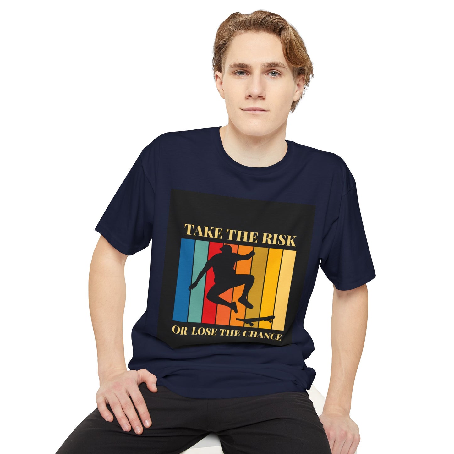 Take the Risk Urban Tee - Inspirational Skate T-Shirt, Street Style Shirt, Unisex Graphic Tee, Gift for Skaters, Casual Everyday Wear