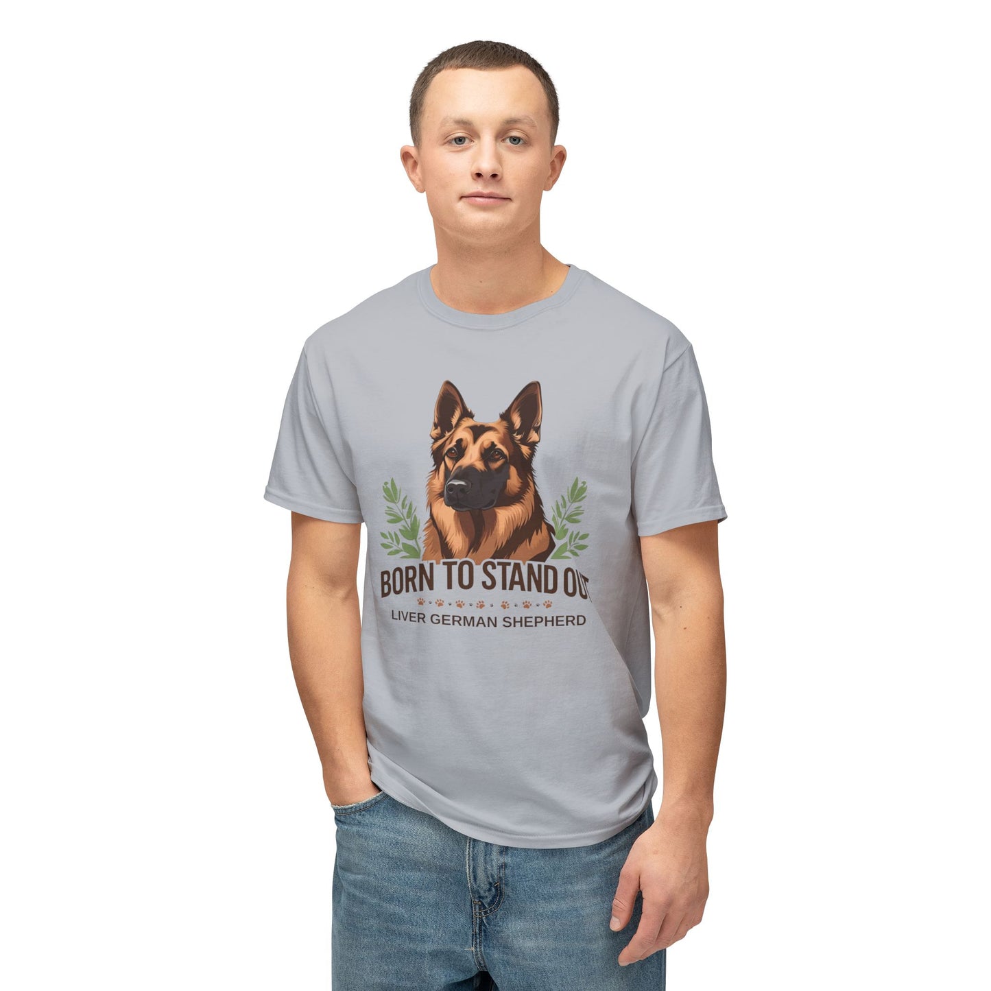 Born to Stand Out Unisex Dog Lover T-Shirt, Liver German Shepherd Shirt, Pet Owner Gift, Animal Lover Apparel, Birthday Gift Idea, Summer Style