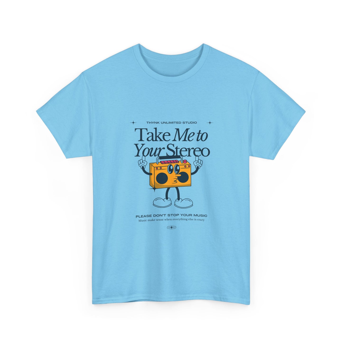 Retro Music Lover Tee - Take Me To Your Stereo, Vintage Style Shirt, Graphic T-Shirt, Unisex Cotton Top, Perfect Gift for Musicians, Summer Outfit