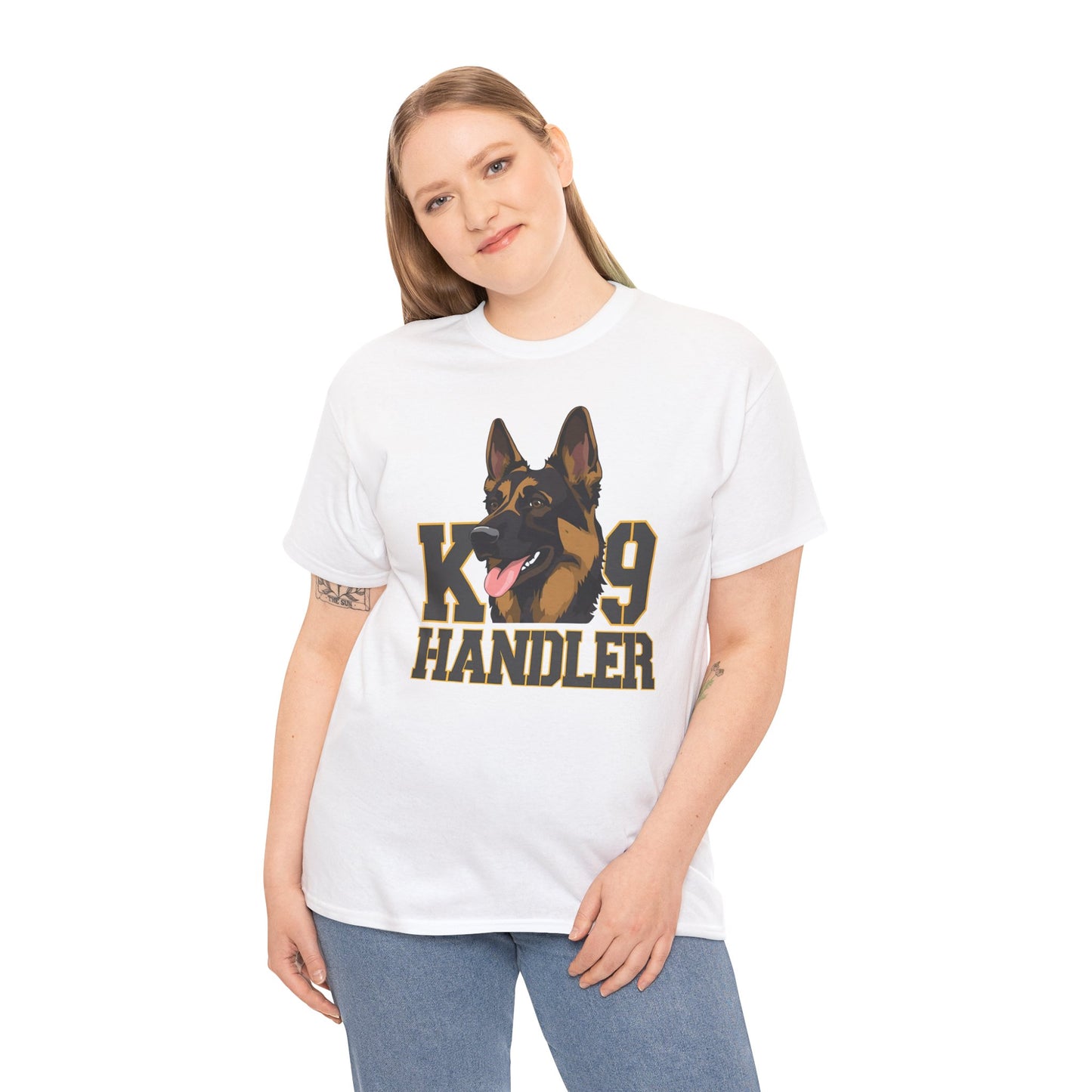 German Shepherd K9 Handler Tee, Perfect for Dog Lovers, Gift for Pet Owners, Unisex Cotton T-Shirt