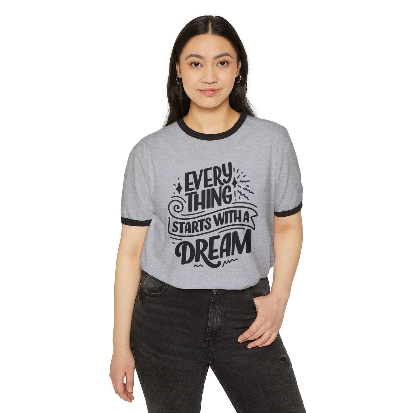 Inspirational Dream T-Shirt - Everything Starts With a Dream, Unisex Cotton Tee for Motivation, Gift for Dreamers, Positive Quote Tee