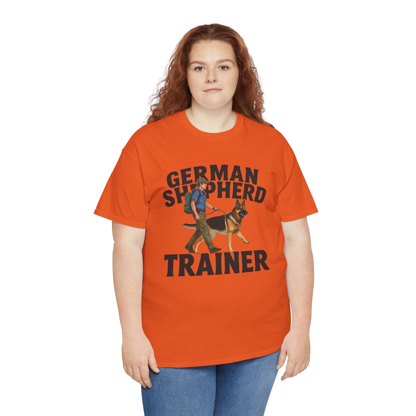 German Shepherd Trainer Tee - Man Holding a German Shepherd | Dog Lover Gift