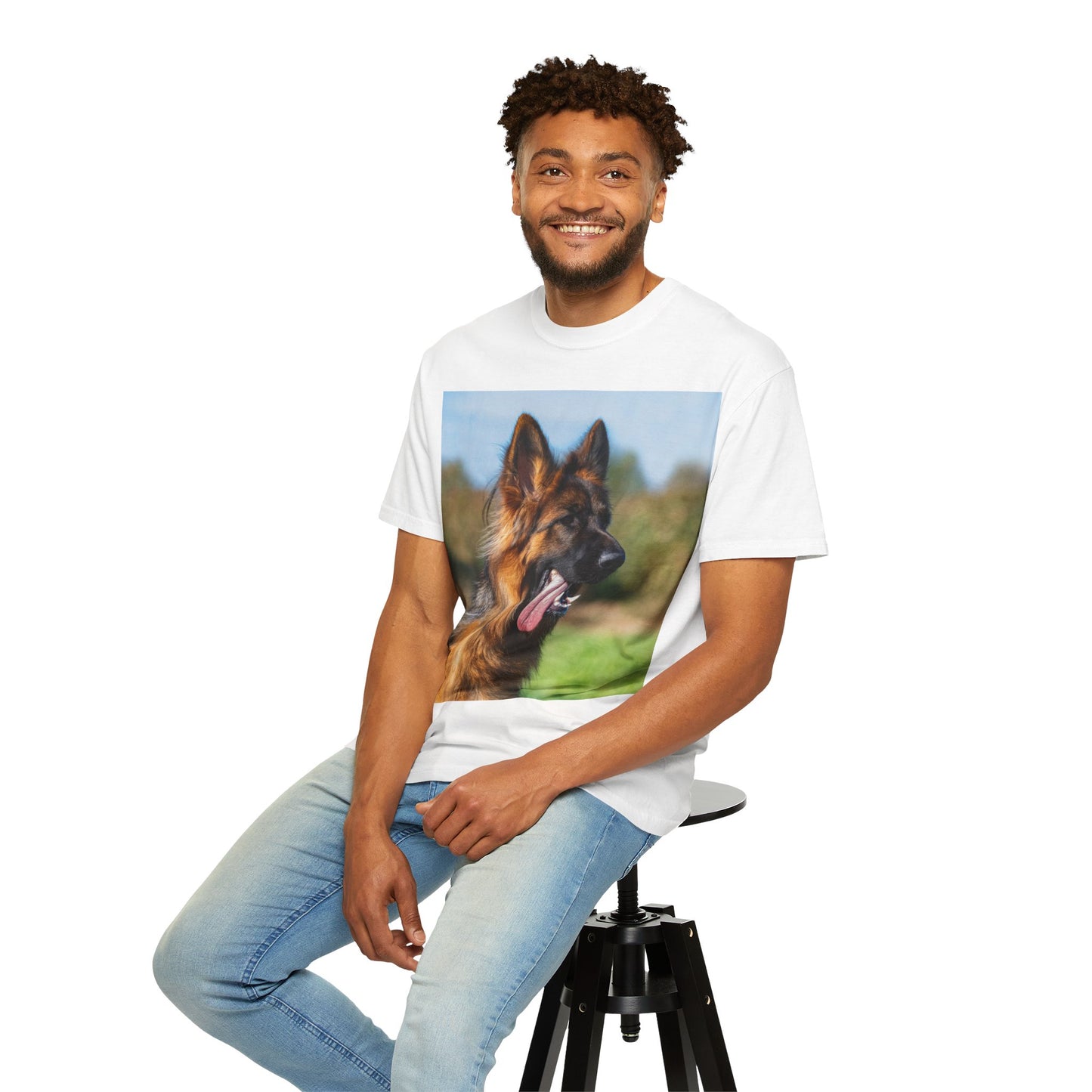 Unisex Dog Lover T-Shirt Featuring a Stunning Showline German Shepherd Puppy Leaving Tongue Out