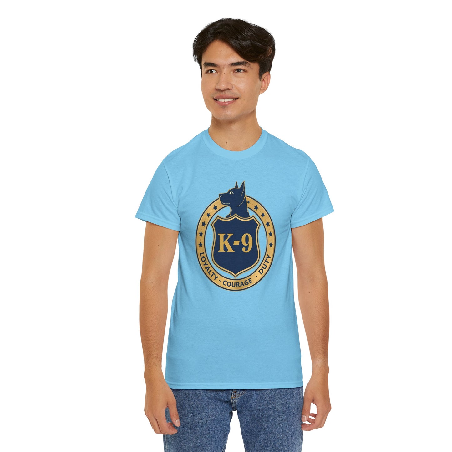 K-9 Police Unisex Heavy Cotton Tee - Loyalty Courage Duty | Dog Lover Gift, Law Enforcement Apparel, Dog Training Shirt