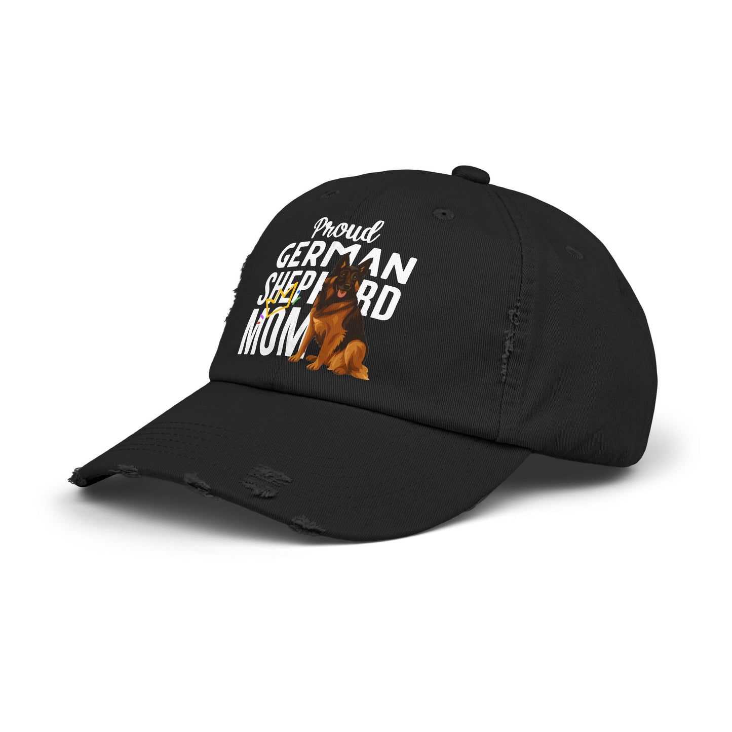 Proud German Shepherd Mom Distressed Cap - Unisex Pet Lover Hat