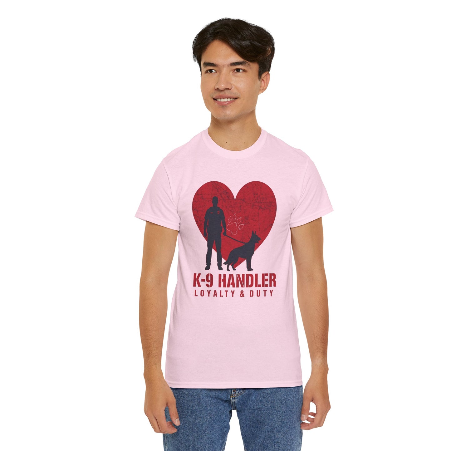 K-9 Handler Heavy Cotton Tee - Loyalty & Duty Shirt, Dog Lover Gift