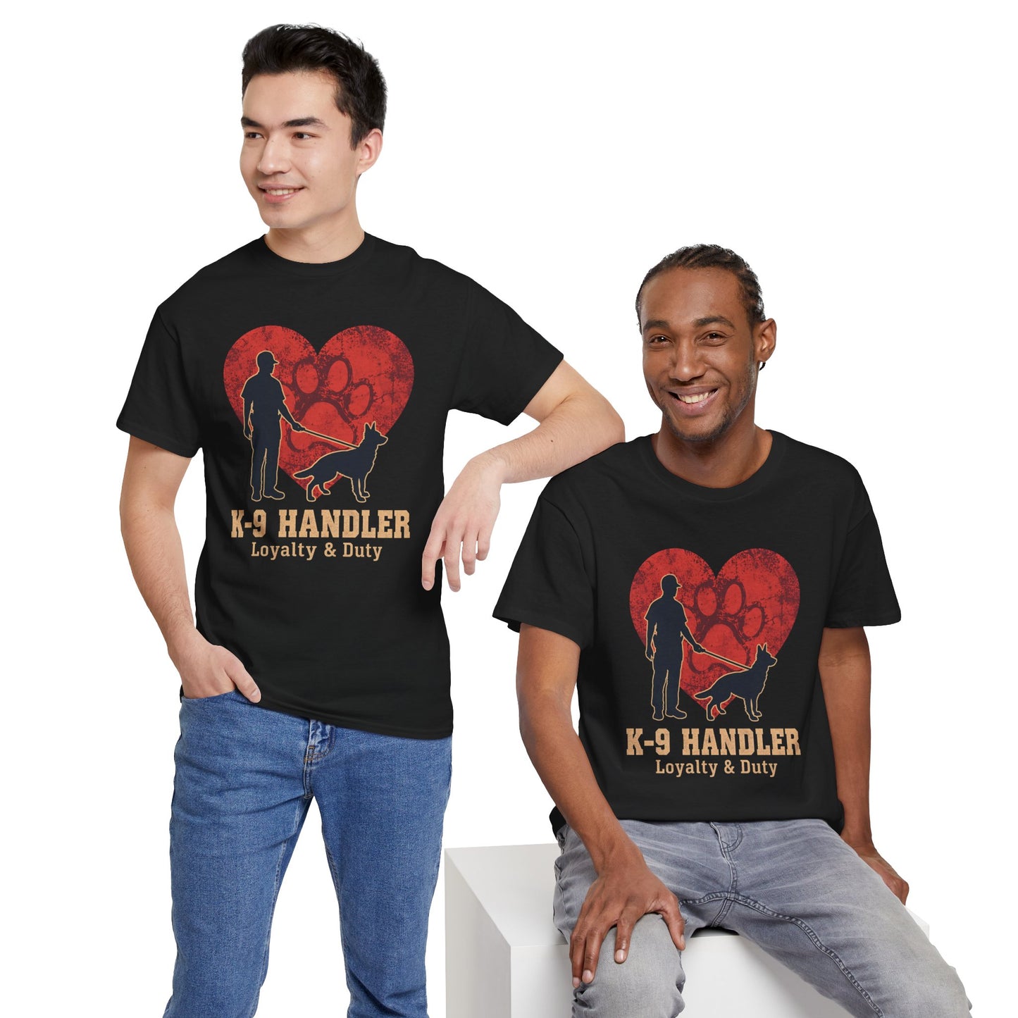 K-9 Handler Heart Tee - Loyalty & Duty, Dog Lover Gift, Pet Owner Apparel