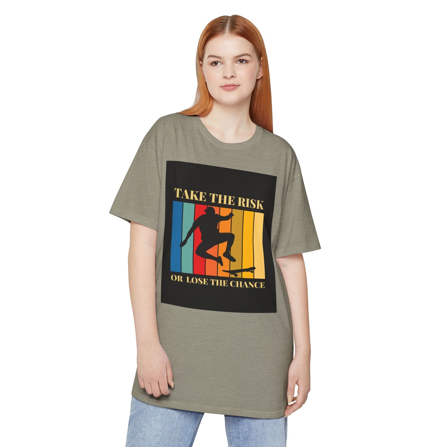 Take the Risk Urban Tee - Inspirational Skate T-Shirt, Street Style Shirt, Unisex Graphic Tee, Gift for Skaters, Casual Everyday Wear