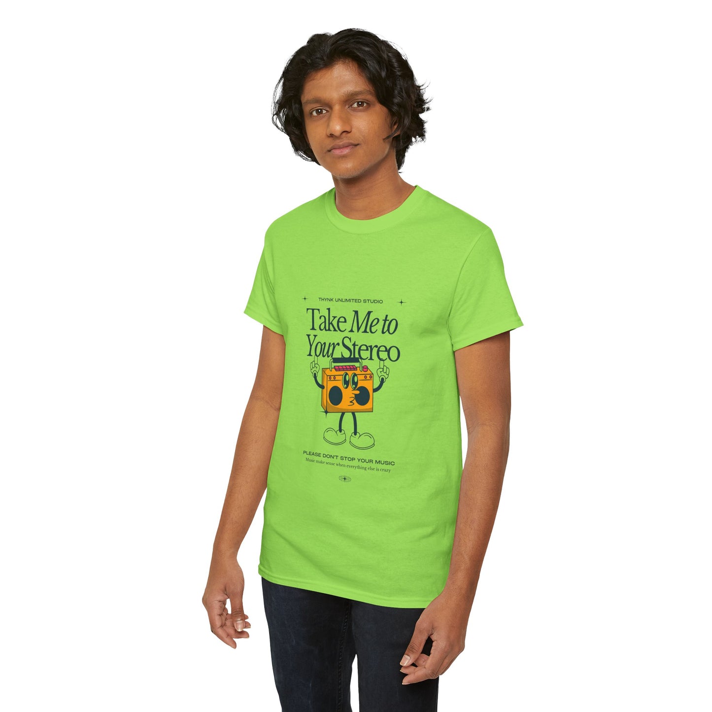 Retro Music Lover Tee - Take Me To Your Stereo, Vintage Style Shirt, Graphic T-Shirt, Unisex Cotton Top, Perfect Gift for Musicians, Summer Outfit