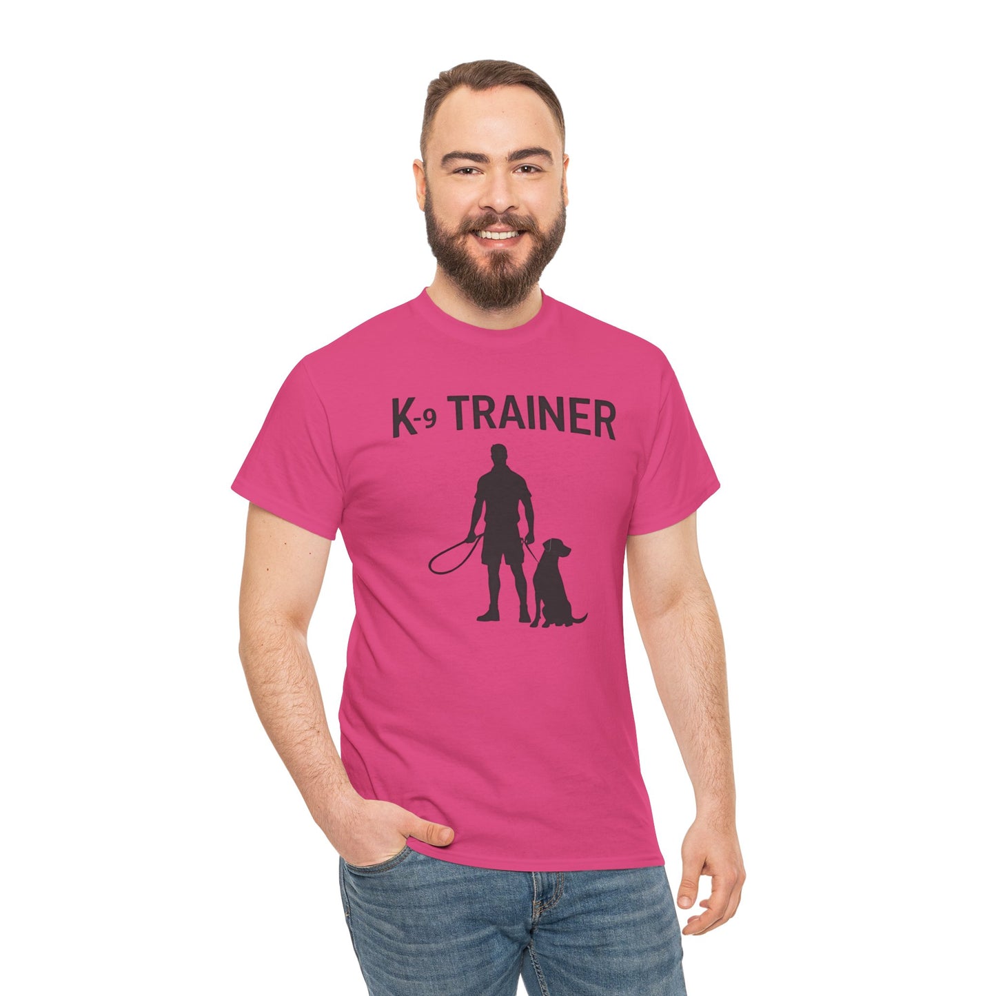 K-9 Trainer  Heavy Cotton T-Shirt, Dog Owner Gift, Police Dog Shirt, Animal Enthusiast Apparel, Casual Style Tee