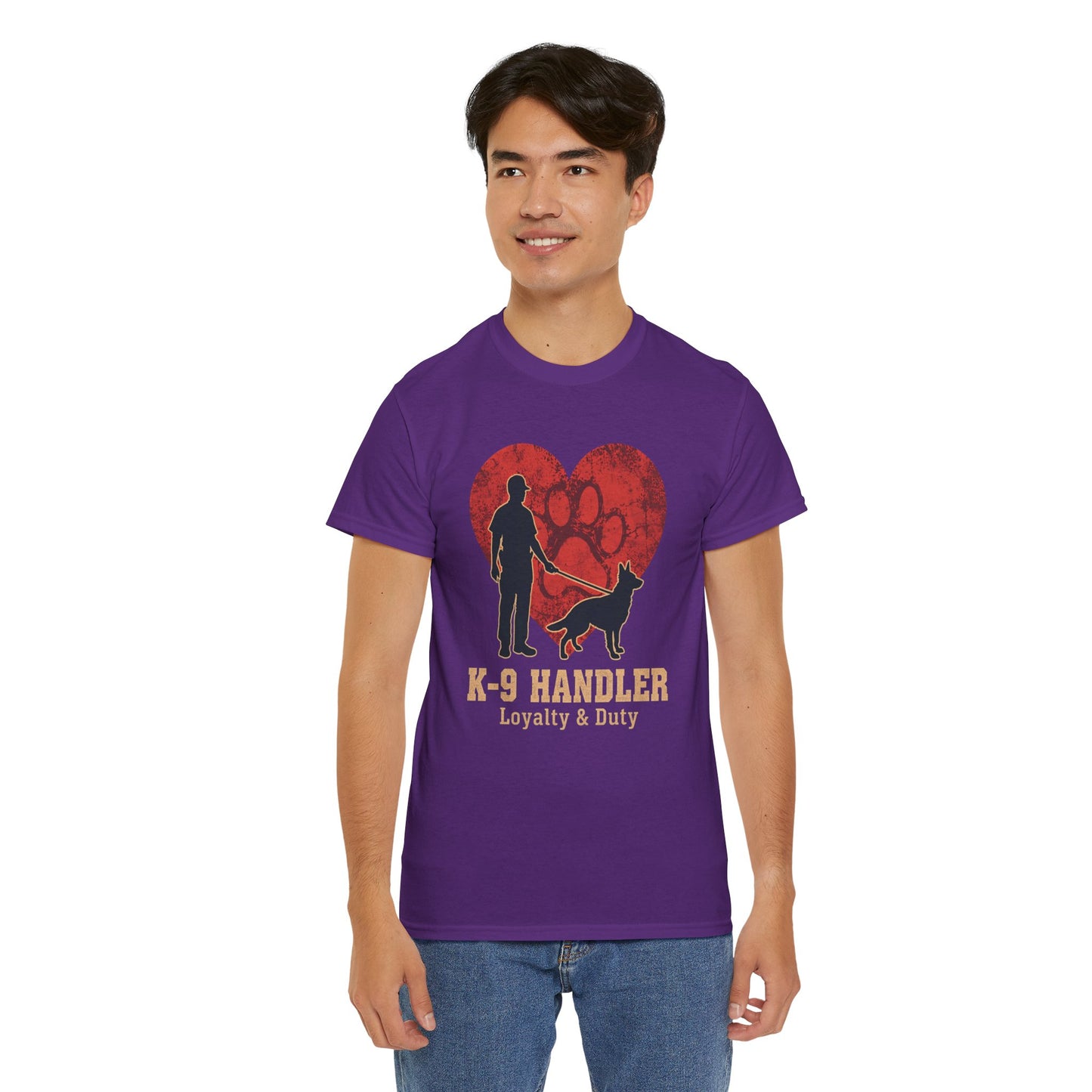 K-9 Handler Heart Tee - Loyalty & Duty, Dog Lover Gift, Pet Owner Apparel