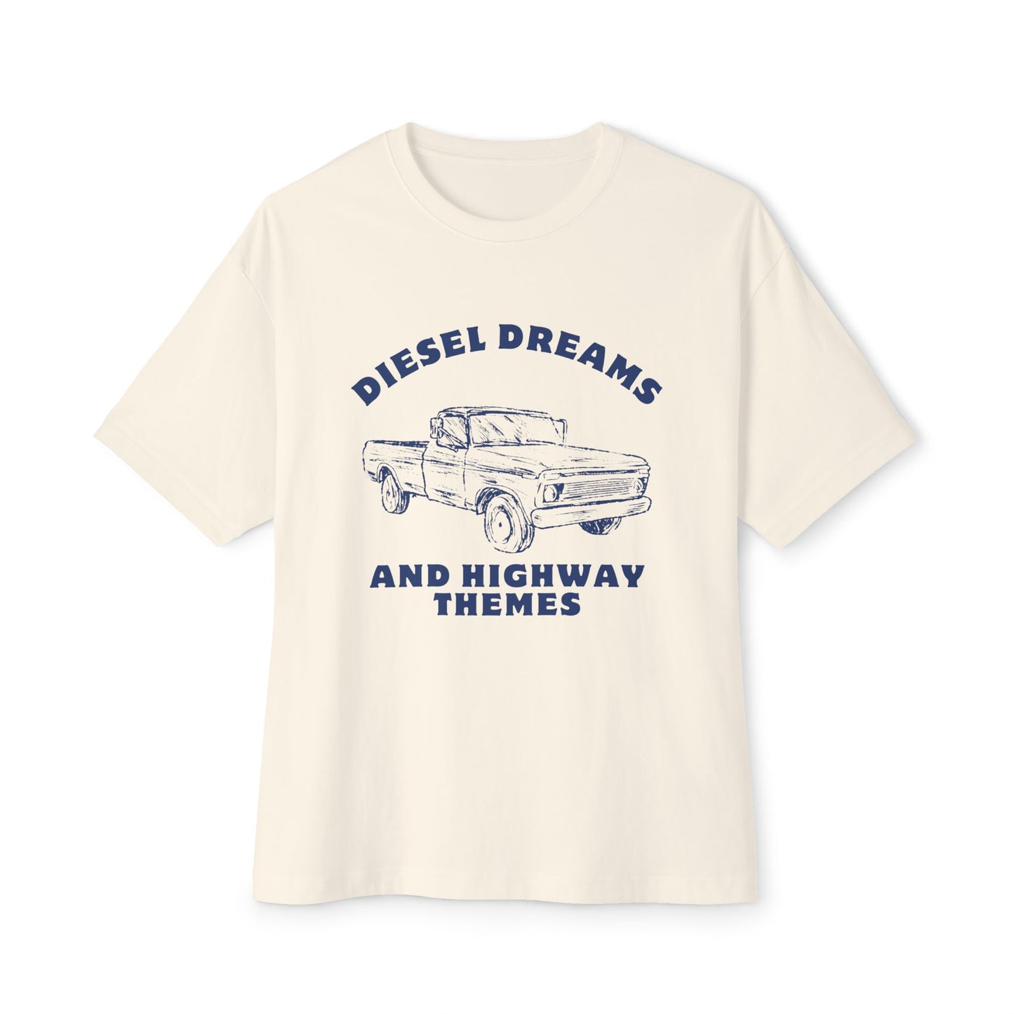 Diesel Dreams Boxy Tee - Unisex Oversized Graphic Shirt for Truck Lovers, Casual Wear, Gift for Him/Her, Summer Comfort, Road Trip Apparel