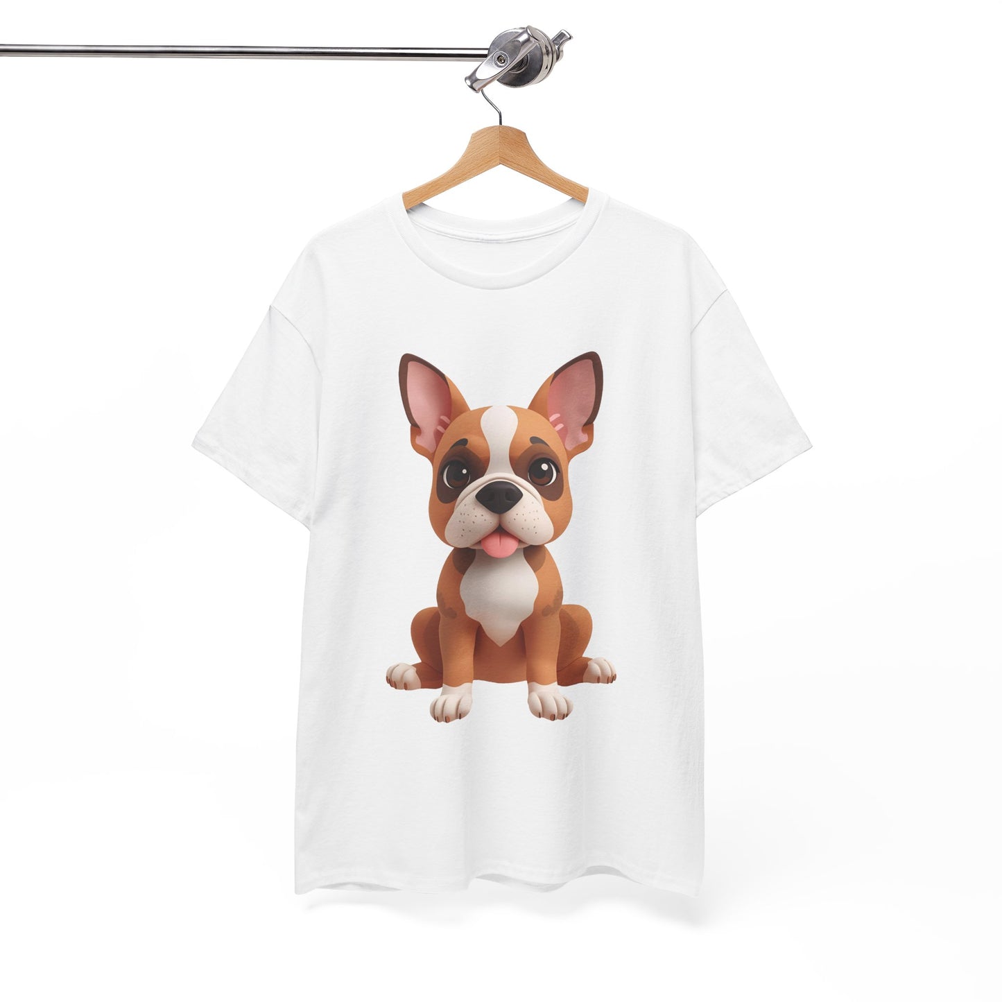 Cute 3D French Bulldog T-Shirt Unisex Heavy Cotton Tee, Dog Lover Gift