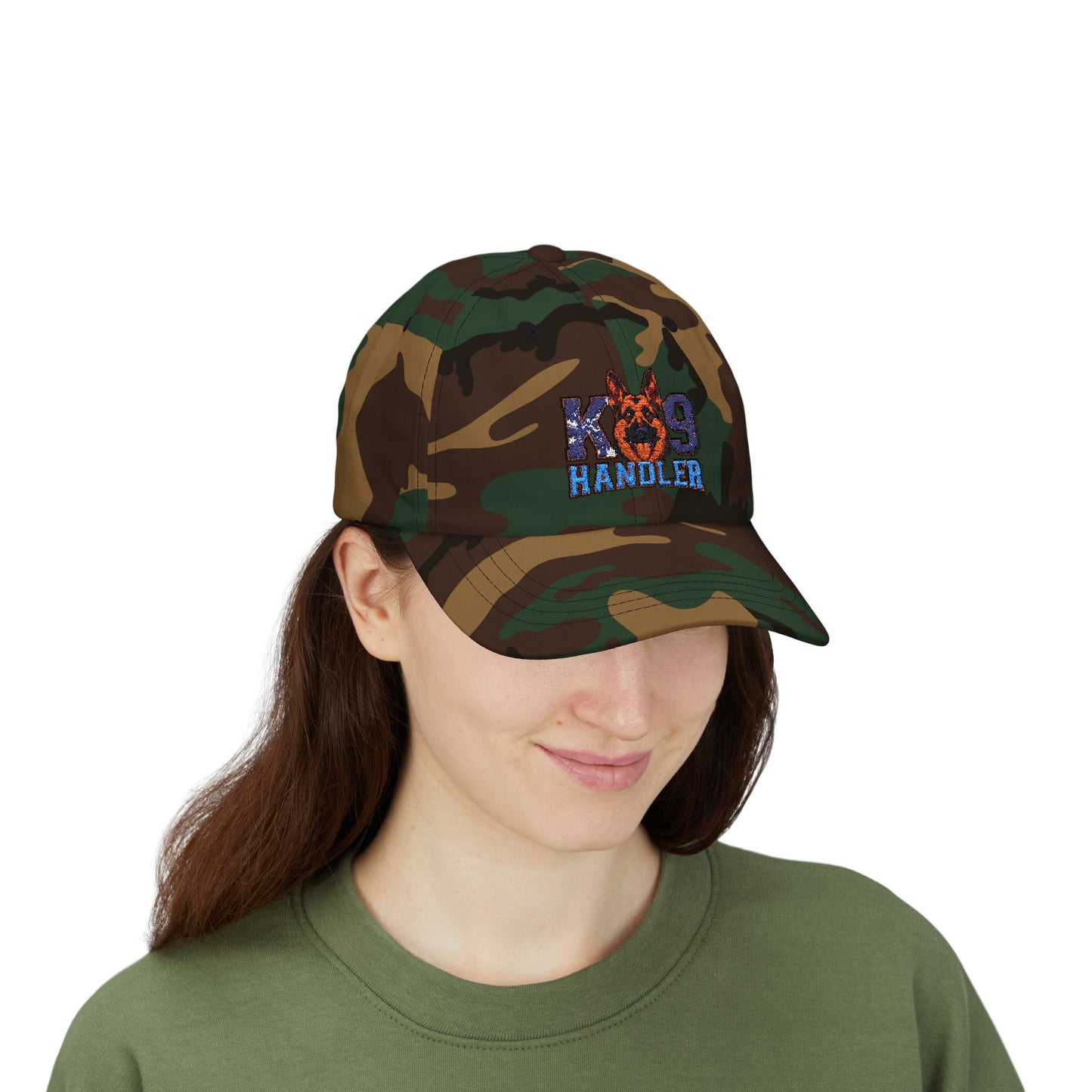 K9 Handler Classic Embroidered Dad Cap Featuring German Shepherd – Perfect Gift for Dog Lovers, Adjustable Hat for Outdoor Adventures