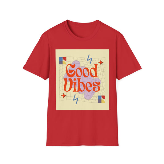 Good Vibes Unisex Softstyle T-Shirt, Relaxed Fit Tee, Casual Wear, Gift Idea, Positive Quotes, Everyday Comfort, Summer Fashion