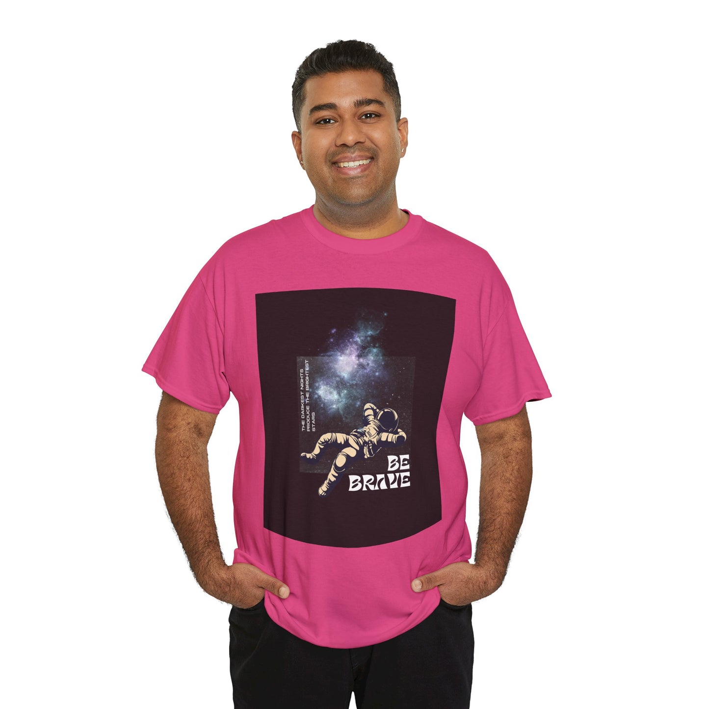 Be Brave Tee, Inspirational T-Shirt, Unisex Cotton Top, Space Graphic Shirt, Motivational Gift, Everyday Wear