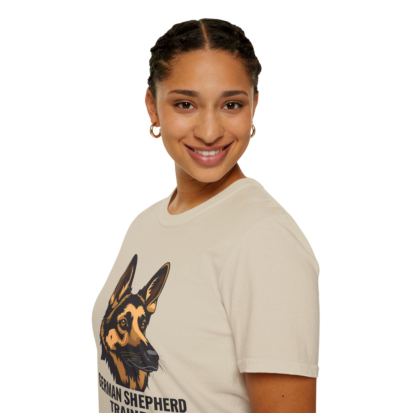German Shepherd Trainer Unisex Softstyle T-Shirt, Dog Lover Gift, Pet Trainer Apparel
