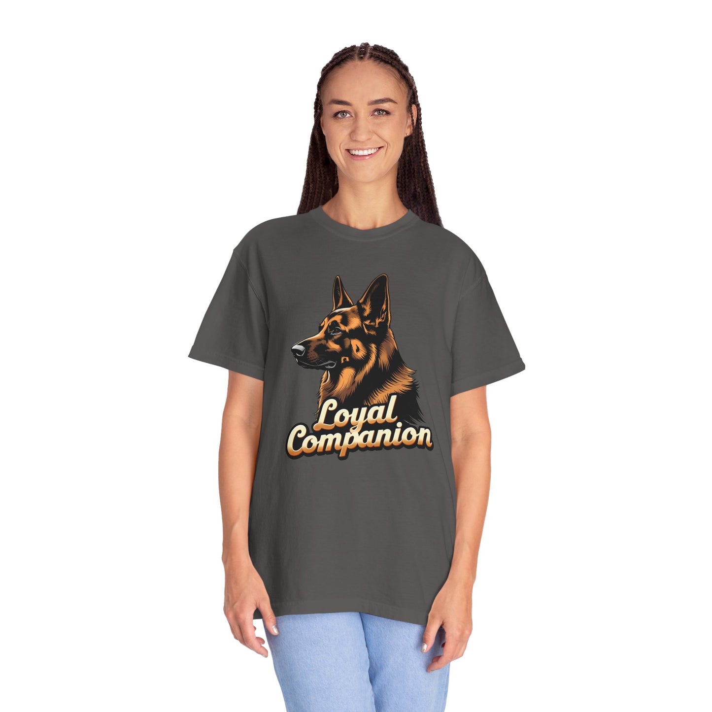 Loyal Companion German Shepherd Lover T-Shirt | Garment-Dyed Unisex Tee for Dog Enthusiasts, Dog Lovers, Gift for Dog Owners, Casual Wear