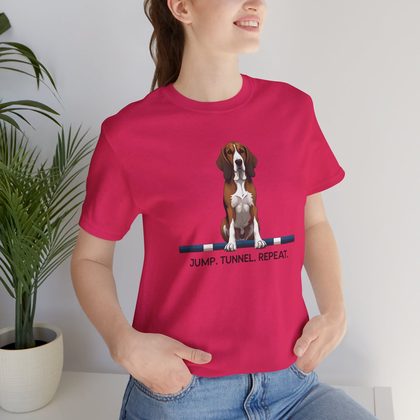 Dog Agility Tee, Fun Pet Lover Shirt, Jump Tunnel Repeat T-Shirt, Dog Enthusiast Apparel, Gift for Dog Owners