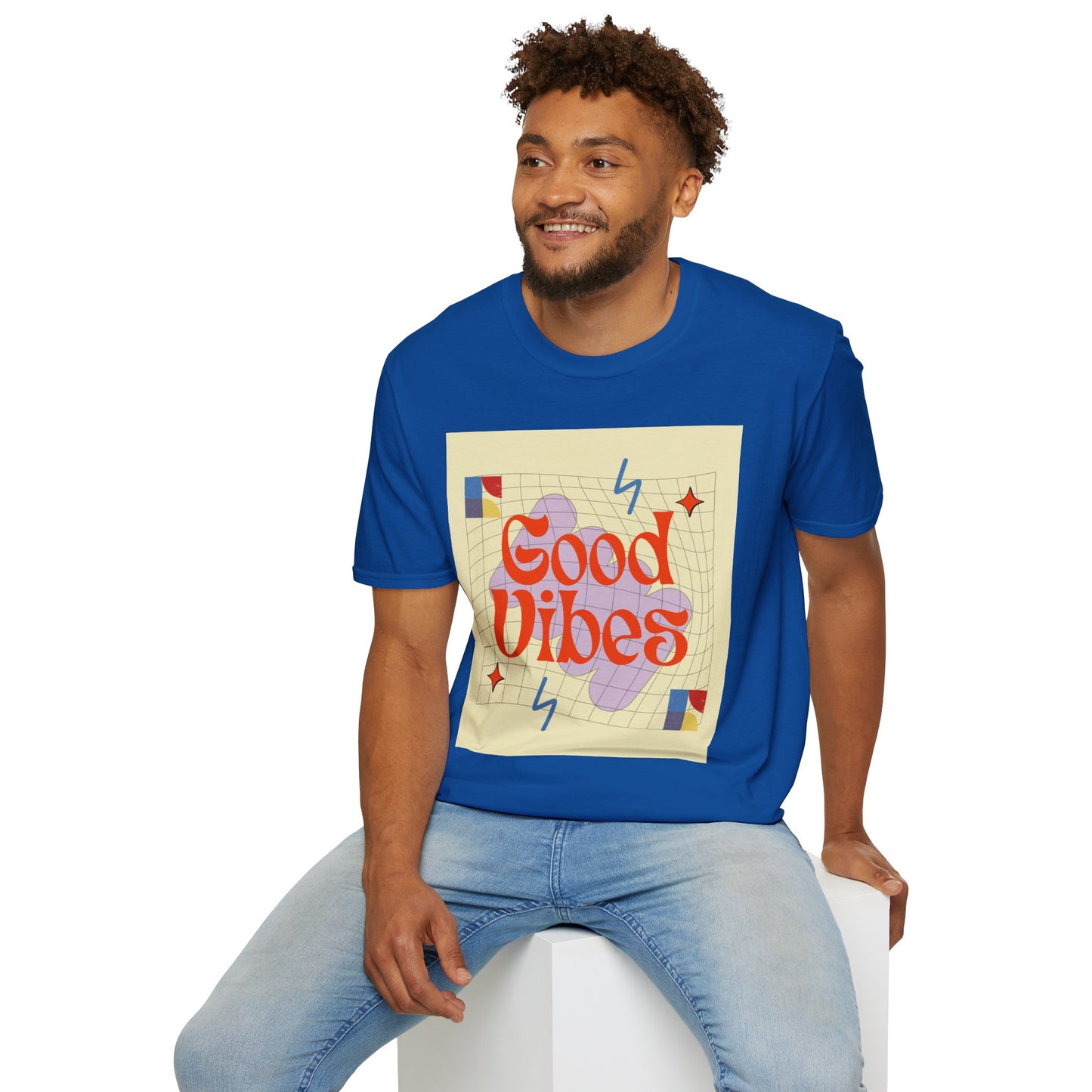 Good Vibes Unisex Softstyle T-Shirt, Relaxed Fit Tee, Casual Wear, Gift Idea, Positive Quotes, Everyday Comfort, Summer Fashion