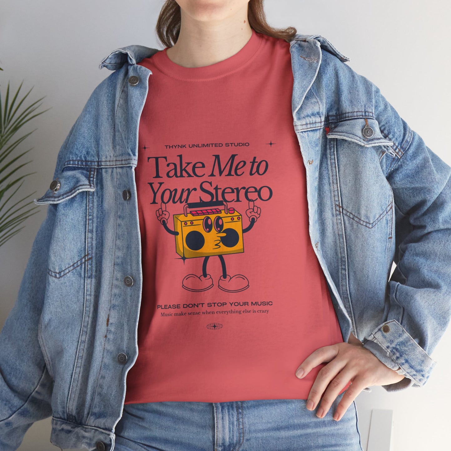 Retro Music Lover Tee - Take Me To Your Stereo, Vintage Style Shirt, Graphic T-Shirt, Unisex Cotton Top, Perfect Gift for Musicians, Summer Outfit