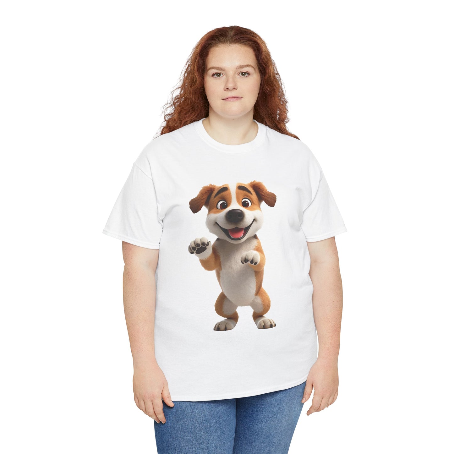 Cute Dog 3D Graphic Tee, Unisex Heavy Cotton T-Shirt, Dog Lover Gift, Fun Casual Wear
